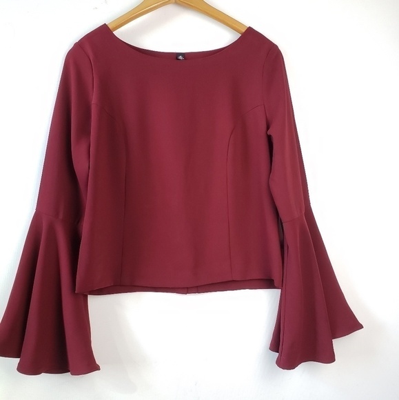 NEW! DESIGN LAB Founce Sleeve & Lace Up Blouse Small. - Picture 2 of 8